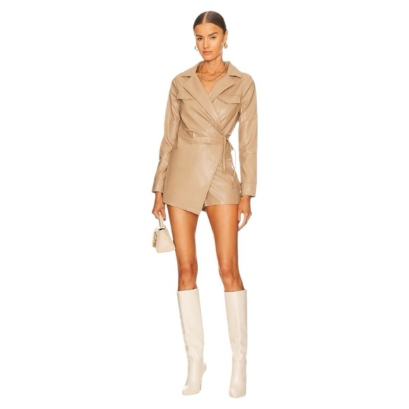 superdown Pants - New Superdown Chantel Leather Romper In Nude